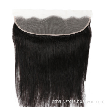 Virgin human hair unprocessed straight 13x4 Lace Closure 100% brazilian Remy human hair lace Frontal Closure